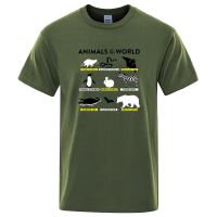 Animals Of The World Printing T Shirts Men Breathable Clothes 100 Cotton T Shirts Men Gildan