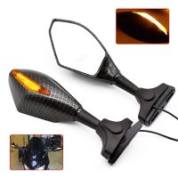 For Kawasaki Z250 Z300 Z400 Z650 Z750 Z800 Z900 Z1000 Universal Motorcycle LED Turn Signals Integrated Rear View Side Mirrors