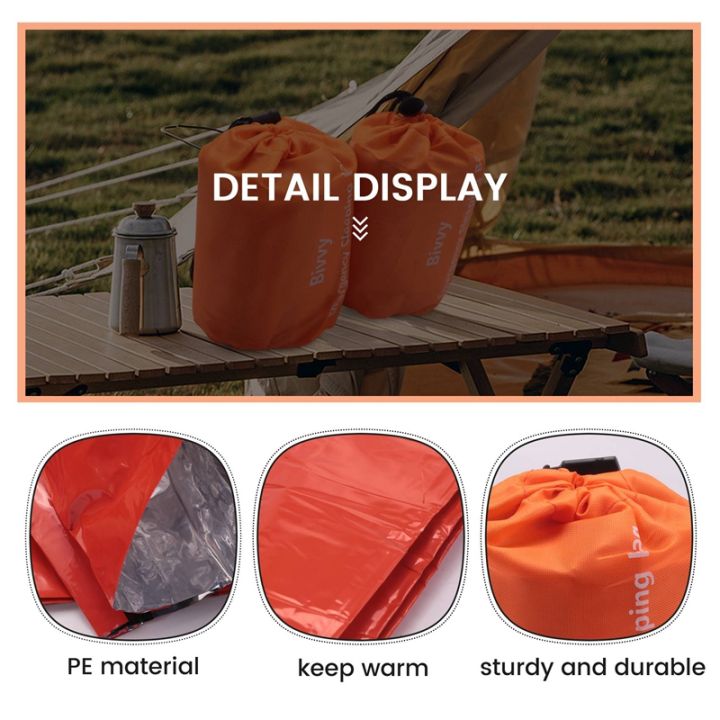 2-pack-emergency-sleeping-bag-thermal-waterproof-survival-blanket-for-outdoor-camping-hiking