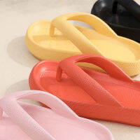 CWNew Soft Sole แพลตฟอร์ม Flip Flops ผู้หญิงผู้ชายคลิป Toe Eva ลื่น Cloud รองเท้าแตะผู้หญิง2022ฤดูร้อนหนาด้านล่างห้องน้ำ Slides