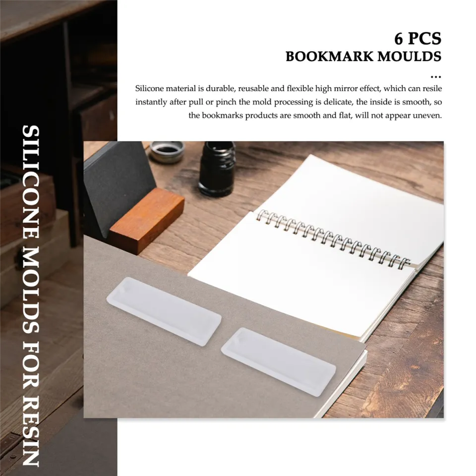 4Pcs Silicone Bookmark Mold DIY Oblong Bookmark Mould Epoxy Resin