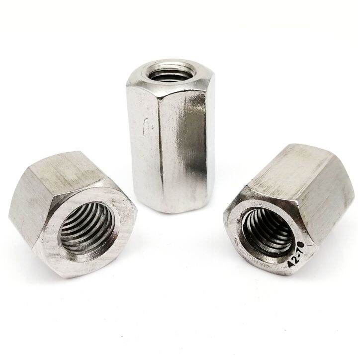 m3-m4-m5-m6-m8-m10-m12-304-a2-stainless-steel-hexagon-hex-extend-long-lengthened-rod-connector-joint-sleeve-tubular-coupling-nut