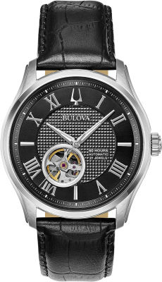 Bulova Classic Automatic Mens Stainless Steel Black Strap