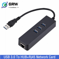 Grwibeou 3พอร์ต USB 3.0 HUB USB เพื่อ Rj45 Lan การ์ดเครือข่าย USB อีเธอร์เน็ตอะแดปเตอร์สำหรับ Mac สก์ท็อป Micro USB สายชาร์จ