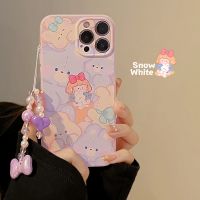 【สายคล้องโทรศัพท์】เคสโทรศัพท์ซิลิโคนนิ่มโซ่เชือกรูปหัวใจแบบเกาหลีสำหรับ Iphone 13 14 12 11ฝาครอบป้องกันลายเลนส์รูปหมีกระต่ายน่ารัก