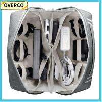 OVERCO แบบพกพาได้ กระเป๋าเก็บของดิจิตอล สีดำสีดำ ที่เก็บสายเคเบิล กระเป๋าจัดระเบียบอิเล็กทรอนิกส์ แฟชั่นสำหรับผู้หญิง กระเป๋าหลายช่อง กระเป๋าเก็บของสำหรับเดินทาง ปลั๊กชาร์จไฟ