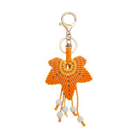Thanksgiving-themed Keychain Leaf-shaped Keychain Bohemian Key Ring Handmade Leaf Keychain Maple Leaf Bag Charm