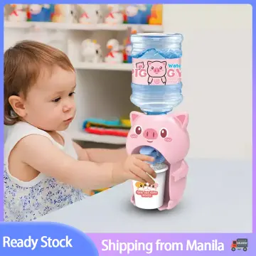 250ml Mini Water Dispenser For Children Kids Gift Cute Water Juice Milk  Drinking Fountain Simulation Cartoon Pig Kitchen Toy