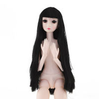 60CM BJD Doll With 20Movable Joints And 4D Simulated Eyelashes 13 Mid-length Wig Female Fashion Modification Body Girl Nude Toy