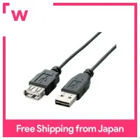 ELECOM USB cable extension USB2.0 (USB A male to USB A female) reversible connector 1.5m Black U2C-DE15BK