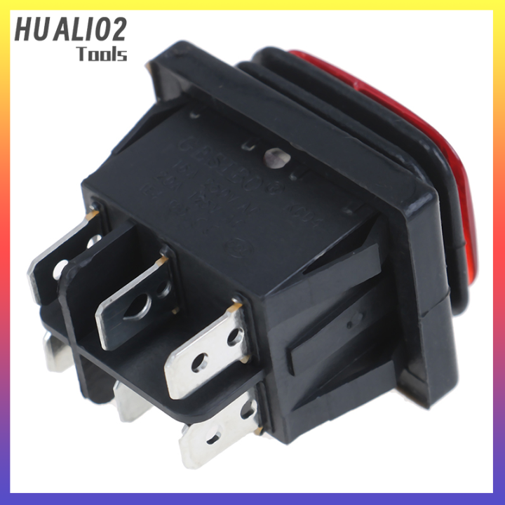 huali02เรืออัตโนมัติกันน้ำ6pin-30a-250v-สวิทช์ไฟ-led-คันโยกสลับ12v-220v-1ชิ้น