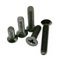 50pcs M1 M1.2 M1.4 M1.6 M2 M2.5 M3 M3.5 M4 GB819 Mini Small Black Carbon Steel Cross Phillips Flat Countersunk Head Screw Bolt