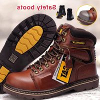 [Ready Stock] Safety boots mens steel toe work non-slip wear-resistant leather