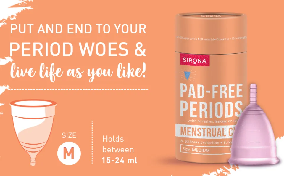 PRE-ORDER] Sirona Reusable Menstrual Cup Medium Reusable Period Cup Tampon  and Pad Alternative Heavy Flow (ETA: 2023-02-19)