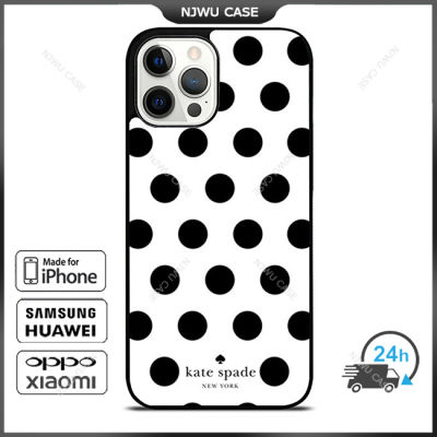KateSpade 0143 Polkadots Phone Case for iPhone 14 Pro Max / iPhone 13 Pro Max / iPhone 12 Pro Max / XS Max / Samsung Galaxy Note 10 Plus / S22 Ultra / S21 Plus Anti-fall Protective Case Cover
