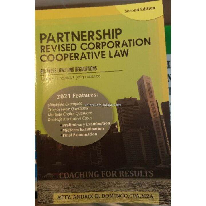 partnership revised corporation cooperative law by domingo Lazada PH