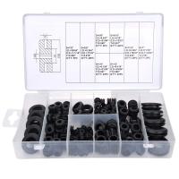 180 Pieces Rubber Grommet Assortment Kit Electrical Conductor Gasket Ring Set for Wire  Plug and Cable