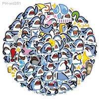 60/120Pcs INS Cartoon Cute Funny Kawaii Shark Stickers PVC Waterproof Stickers Decals For Kids Boys Girls Toys Gifts