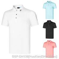 PXG1 PEARLY GATES ANEW Titleist FootJoy Mizuno เสื้อผ้ากอล์ฟเสื้อเชิ้ตผู้ชายกอล์ฟฤดูร้อนเสื้อเจอร์ซีย์ผู้ชายแบบบางแห้งเร็วระบายอากาศได้ดีเสื้อโปโลแขนสั้นเสื้อยืดมีลาย