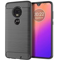 กลับครอบสำหรับMotorola Moto G7 / G7 Plus (ขนาดหน้าจอหลัก: 6.2นิ้ว) ซิลิโคนอ่อนนุ่มTPUเคสโทรศัพท์คาร์บอนไฟเบอร์เนื้อสัมผัสเคสใส่โทรศัพท์