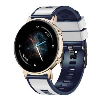 สำหรับนาฬิกา Samsung Galaxy สาย2นาฬิกาซิลิโคนสีแบบสานธรรมดา5 40มม./44มม. (สีขาวสีน้ำเงิน)