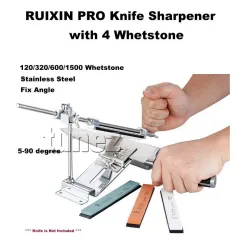 RUIXIN PRO 4pcs 120 320 600 1500Grit Professional Angle Sharpening stone  Whetstone fixed knife sharpener Sharpening system