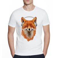 2022 New Creative Cool Animal Design MenS Fashion Smiling Musical Fox Printed T-Shirt Short Sleeve Tops Hipster Tee