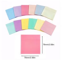 +【； 600Pcs Memo 12 Colors Portable Reusable Stationery Self Stick Note Pad School Square Transparent Waterproof To Do List Students