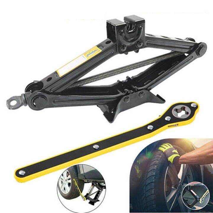 UHXF Universal Wrench Labor Saving Tire Replacement 2 Ton Scissor Jack