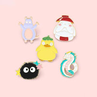 Spirit World Enamel Pin Dragon Rat Duck Carrot Coal Lapel Pin Cartoon Movie Jewelry Collection Gifts For Friends And Children