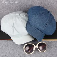 ﺴ◇✉ HT1618 Men Caps Hats Denim Flat Newsboy Painter Octagonal Beret Berets