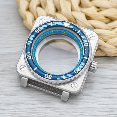 42Mm New Square Watch Cases Stainless Steel Transparent Watch Cover Fits Seiko NH35 NH36 Movement 20ATM Waterproof Watch Parts