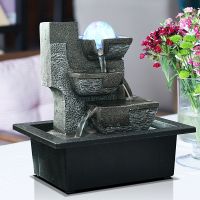 110V-220V Desktop Water Fountains LED Crystal Ball Lucky Feng Shui Home Decor Peaceful Water Sound Air Humidifier Tabletop Decor