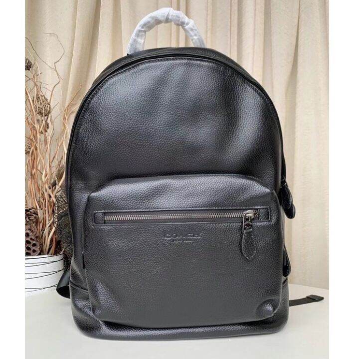 Coach 2854 New Men's Leather Commuter Simple Backpack full black
