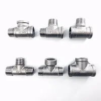 1/8 1/4 3/8 1/2 3/4 1 BSP Equal Female Thread 304 Stainless Steel Tee Type Three Way Pipe Fitting Connector Adapter