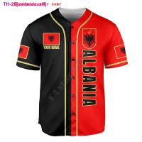 asdsadsaaff แอลเบเนียทันเดอร์personalizar seu nome camisa de beisebol 3d impresso masculina camisas casuais hip hop