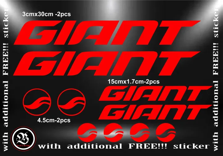 Giant decal/sticker for bike (red glossy) 1set Lazada PH