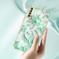 เคสสำหรับหัวเหว่ยโทรศัพท์ Y7A Y8P Y6P 2020 Y9S P สมาร์ท2021หัวเว่ยชอบ20 SE ดอกไม้สไตล์ภาพวาดสีน้ำมันแบนกรอบเคสนิ่มเคลือบอิเล็คโทรเพลทส่งสายคล้อง