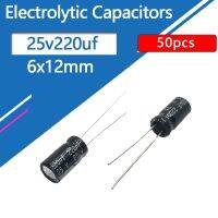 50pcs 25V220UF 6x11mm Aluminum Electrolytic Capacitors 220uf 25v 220uf25v 25v220mf 220mf25v 25v220MFD 220mf 220MFD 25wv 25vdc Electrical Circuitry Par