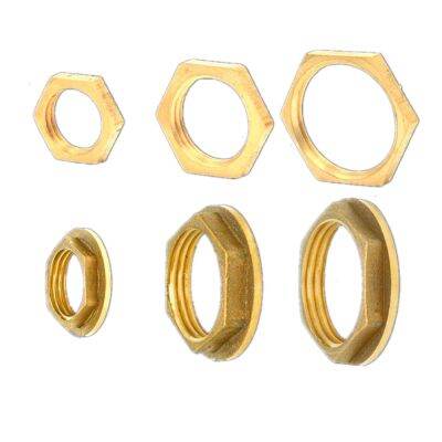 5pcs Brass Hex Lock Nuts Pipe Fitting 1/8 quot; 1/4 quot; 3/8 quot; 1/2 quot; 3/4 quot; 1 quot; BSP Female Thread Hexagonal shank Flange cap