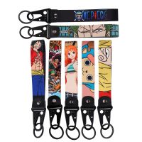 ONE PIECE Anime Lanyard Zoro Keychain For Car Keys Backpack Wrist Lanyard Short Strap Keys Holder Pendant Anime Accessories