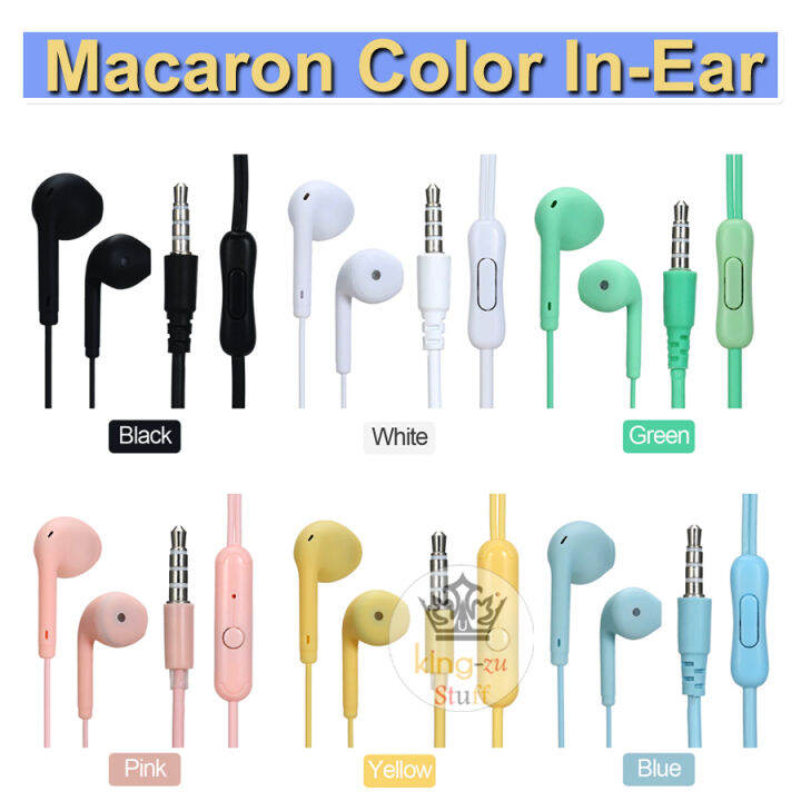 Headset Macaron U19 Extra Bass Matte Colour Macaron Color In Ear