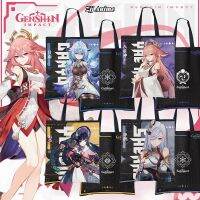 【Lanse store】กระเป๋าถือ,เกม Genshin Arataki Itto Kazuha Yae Miko Ganyu Kamisayaka กระเป๋าช้อปปิ้งสะพายไหล่สำหรับผู้หญิง