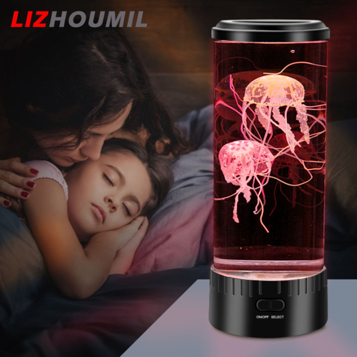 lizhoumil-นำแมงกะพรุนโคมไฟชาร์จ-usb-ตู้ปลาเปลี่ยนสีไฟกลางคืน-usb-รีโมทคอนโทรลของขวัญวันเกิด