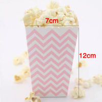 36pcs Pink Popcorn Box Party Supplies Paper Popcorn Boxes Bags Carton Decorative Dinnerware Birthday Baby Shower Wedding Favors