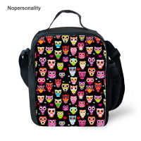 Nopersonality Cute 3D Owl Printing Lunch Bags Container Shoulder Bag for Adults Women Students Picnic Insulation Snack Lunch Box