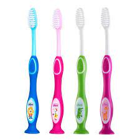 Chicco Milk Teeth Toothbrush Pink 3-6Yชุดทำความสะอาดฟันและเหงือก