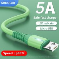 325วังฮีขายดี - / 5A LED สาย Micro USB สายชาร์จอย่างรวดเร็วโทรศัพท์มือถือสายเคเบิลข้อมูล USB สำหรับ Xiaomi Samsung OPPO VIVO สาย USB อุปกรณ์เสริมโทรศัพท์