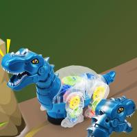 Dolity Dinosaur Car Toy Dinosaur LED Car Transparent Gear Cars Toy for Kids