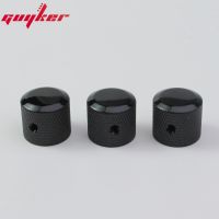 Guyker 3Pcs Potentiometer Control Knobs High Grade Knurled Volume Tuning Audio Knob for Electric Guitar or Bass Black Guitar Bass Accessories